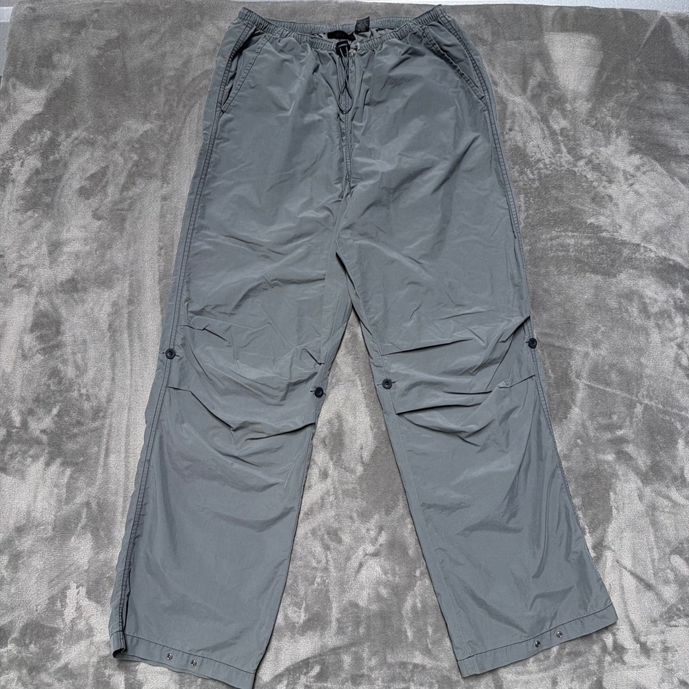 Vtg‎ Express Track Pants Womens L Gray Roll Up Hiking Drawcord Gorp Tech Y2K 90s